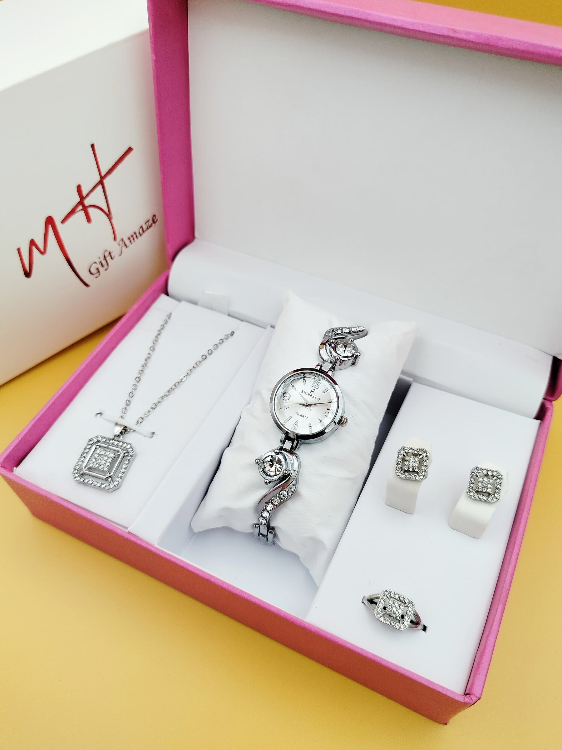 Richrado watch + Locket set + Ring π gift set