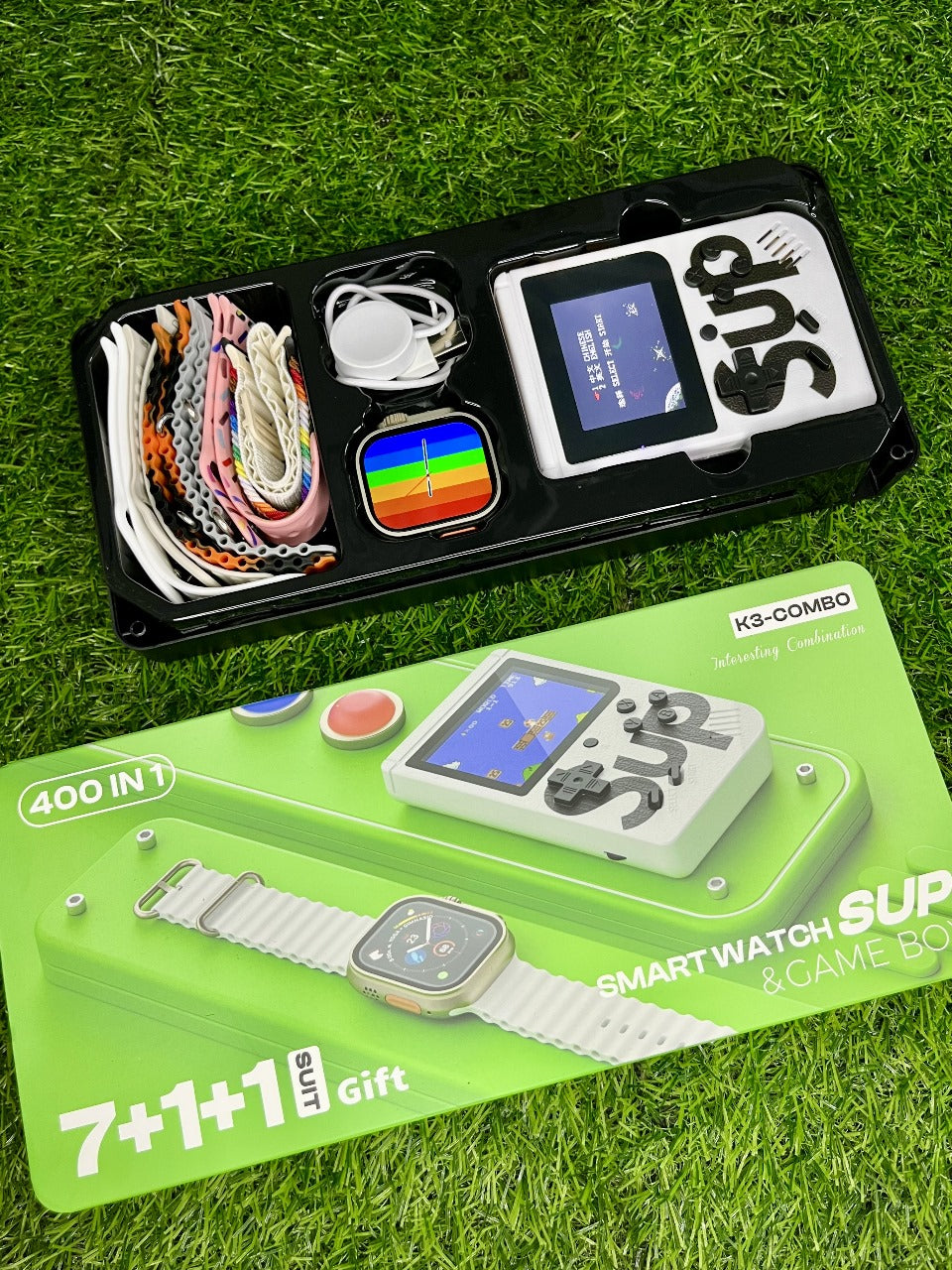 ULTRA WATCH WITH 7 STRAPS AND SUP 4000 IN 1 GAME