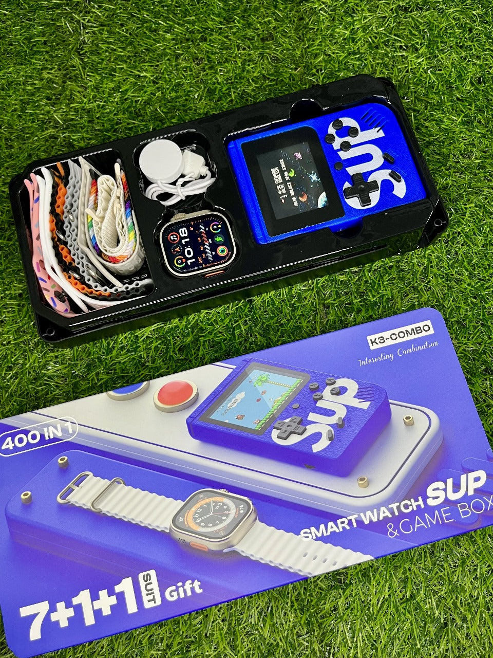ULTRA WATCH WITH 7 STRAPS AND SUP 4000 IN 1 GAME