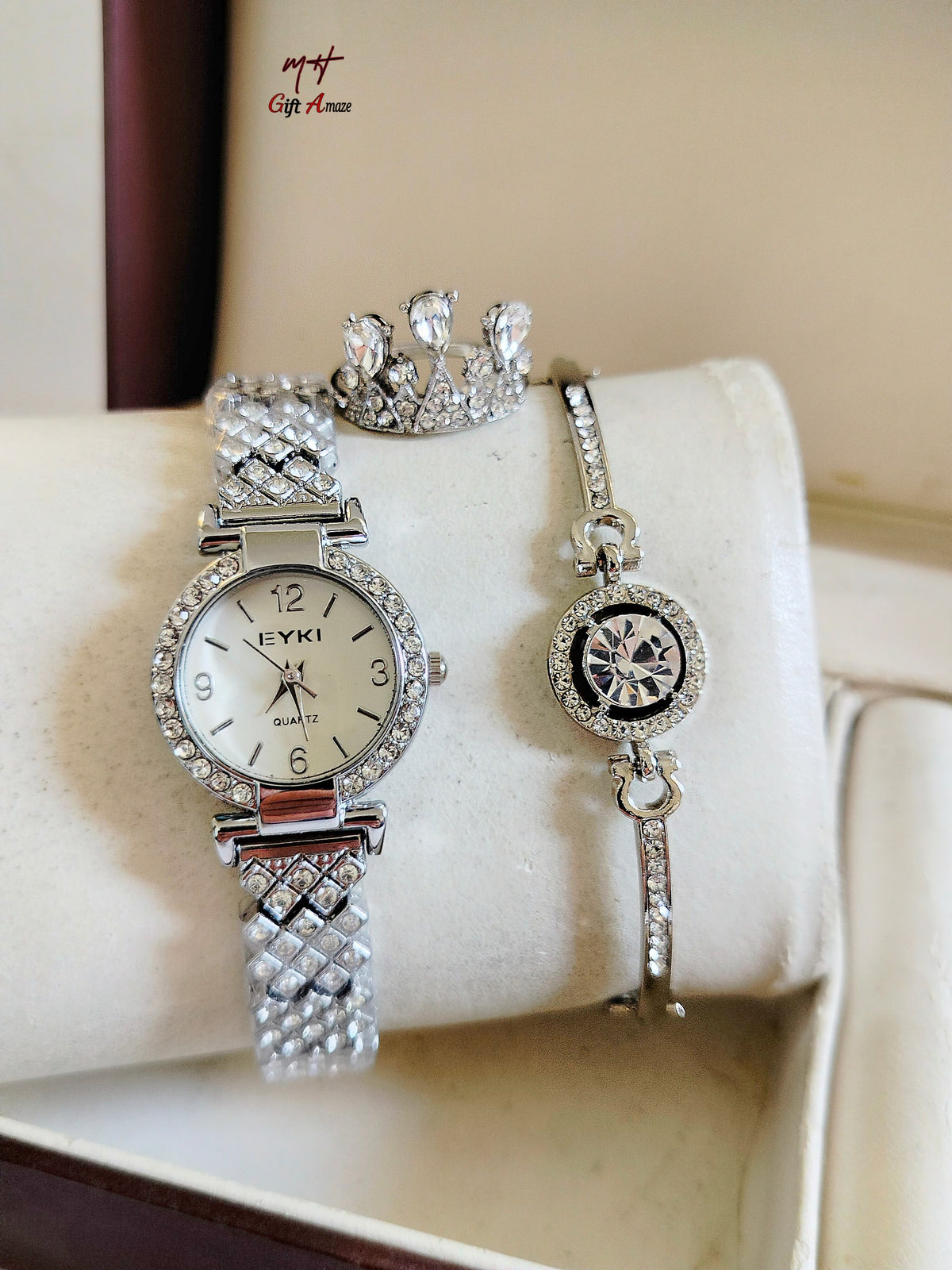 Eyki Ladies Jewellery Watch j Bracelet + Ring 💍+ High Quality Gift set