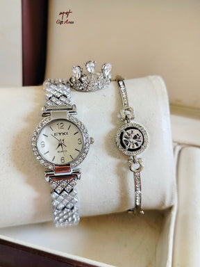 Eyki Ladies Jewellery Watch j Bracelet + Ring 💍+ High Quality Gift set